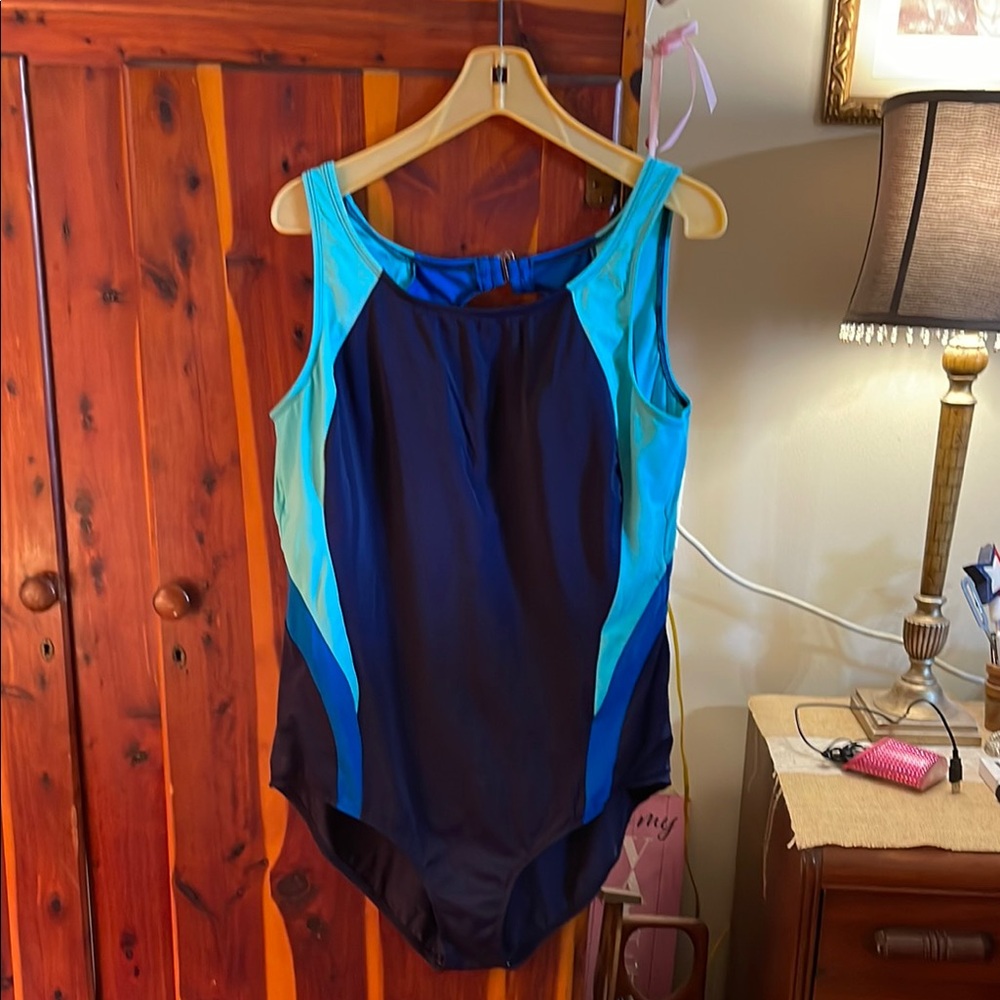 Women's Blue and Black Swimsuit